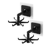 Ganchos giratorios - 2 x plegables para ducha de 360 grados giratorios - Estante de herramientas, organizador de herramientas con 6 garras, gancho de cocina multifuncional para de baño cocina