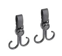 Ganchos Giratorios Dobles para Cochecito, Ganchos Ajustables Multifuncionales para Cochecito de Bicicleta, para Colgar Bolsas, Gancho para Cochecito de Bicicleta, 2 uds.
