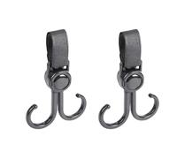 Ganchos giratorios dobles para cochecito, ganchos ajustables multifuncionales para cochecito de bicicleta, para colgar bolsas, 2 uds.