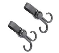 Ganchos Giratorios Dobles para Cochecito, Ganchos Multifuncionales Ajustables para Caminar en Bicicleta, para Colgar Bolsas, 2 Piezas