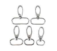 Ganchos giratorios, Ganchos giratorios a presión Bolsas de metal Cierre langosta Llavero Mosquetón 13-38 mm 10 piezas Multicolor(Silver,32mm-10Pcs)
