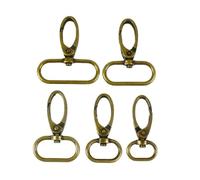 Ganchos giratorios, Ganchos giratorios a presión Bolsas de metal Cierre langosta Llavero Mosquetón 13-38 mm 10 piezas Multicolor(Bronze,38mm-10Pcs)