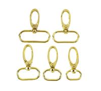 Ganchos giratorios, Ganchos giratorios a presión Bolsas de metal Cierre langosta Llavero Mosquetón 13-38 mm 10 piezas Multicolor(Kgold,20mm-10Pcs)