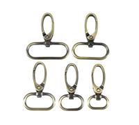 Ganchos giratorios, Ganchos giratorios a presión Bolsas de metal Cierre langosta Llavero Mosquetón 13-38 mm 10 piezas Multicolor(Brass,13mm-10Pcs)