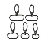 Ganchos giratorios, Ganchos giratorios a presión Bolsas de metal Cierre langosta Llavero Mosquetón 13-38 mm 10 piezas Multicolor(Black,20mm-10Pcs)