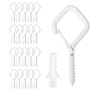 Ganchos Hang,20PCS Blanco Ganchos De Tornillo Con Hebilla De Seguridad,Haken Zum Aufhängen,Gancho Atornillable Para Colgar Tazas,Macetas,Luces,Decoración De Navidad,Ganchos Para Colgar Con Tornillo