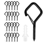 Ganchos Hang,20PCS Negro Ganchos De Tornillo Con Hebilla De Seguridad,Haken Zum Aufhängen,Gancho Atornillable Para Colgar Tazas,Macetas,Luces,Decoración De Navidad,Ganchos Para Colgar Con Tornillo