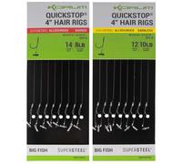 Ganchos Korum 4 Big Fish Hair Rigs W/Quickstops Barbed (x8) 14