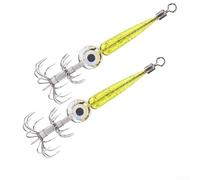 Ganchos LED Glow para calamar, 2 piezas para pesca nocturna, diseñados para atrapar calamares, pulpos y sepias con características reflectantes (4# verde)