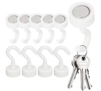 Ganchos magnéticos, estructura de acero, agarre resistente, juego de 10 piezas de montaje en pared, colgador magnético multifunción, gancho de gabinete estable con soporte de sujeción mejorado, para