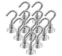 Ganchos magnéticos para cabina de crucero (12 unidades, más de 8 kg) - Metal de neodimio resistente para cocina, oficina y ropa (plateado)