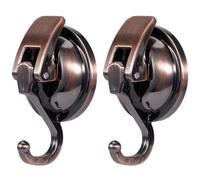 Ganchos multiusos para colgar lufa, toalla, abrigo, bata de baño, corona, adecuados para ducha, baño, cocina, puerta de cristal, espejo, azulejos, bronce rojo, paquete de 2