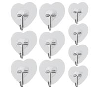 Ganchos originales para quad - gancho pegajoso | Ganchos adhesivos fuertes | Ganchos de pared en forma de corazón con un dominio fuerte y sin daños | 10 veces el gancho transparente extraíble versátil