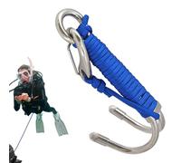 Ganchos para arrecifes de buceo, Gancho para deriva de arrecifes - Ganchos de arrecife de acero inoxidable con doble gancho | Cuerda de seguridad estable y junta tórica para buceadores, actividades su