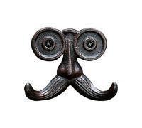 Ganchos para bigote dobles de estilo antiguo, colgador de montaje en pared de hierro resistente para chaquetas, toallas, batas, decoraciones para hogar, gancho para abrigo moldeado con barba, 1