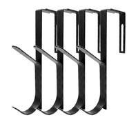 Ganchos para colgar sobre la puerta, 4 piezas, grosor de panel ajustable de | Toallero de doble gancho sobre la puerta para sombreros, bufandas, toallas, bolsas, dormitorio, apartamento, casa de alquiler