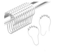 Ganchos para Cortinas 12 unids/Set Ganchos for Cortina de Ducha Poste baño Anillo elevación en Forma Calabaza 5 Hebillas Cuentas(White 12Pcs)