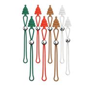 Ganchos para decoración de árbol de Navidad, corbatas antideslizantes reutilizables para cargas pesadas, paquete de 8 perchas ornamentales paleta de colores navideños clásicos | Para guirnalda de