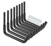 Ganchos para escaleras de garaje con brazo jumbo de 12 pulgadas, paquete de 8 perchas resistentes para montar en la pared, organizador para bicicletas, sillas plegables