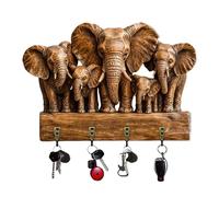 Ganchos Para Llaves - Lindo Organizador Multiusos De Madera, Toallero Organizador De Entrada De Elefante, Soporte De Pared Con Forma De Animal De Madera De La Serie Wildlife | Estante De Almacenamient