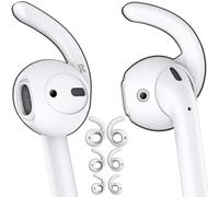 Ganchos para los oídos AirPods 1 y 2, 3 pares [S,M,L] Earhook CrochetOreille Reemplazable Silicona Flexible Antiderapants, Anti-pérdida Perfecto Sport Earpods, Color blanco, Confort de alto