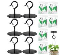 Ganchos para luces de cadena - Gancho para colgar plantas de pared, Gancho para plantas impermeable 2.56x2.56x2.83 pulgadas | Percha para plantas de metal con gancho ligero de cuerda que ahorra