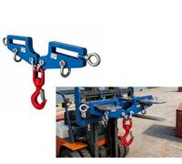 Ganchos para montacargas y accesorios de elevación de carretilla elevadora, grúas móviles para carretilla elevadora, capacidad de carga de 6600 libras, ganchos de horquilla doble, con hoo giratorio
