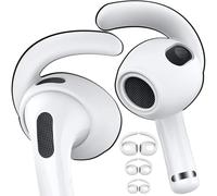 Ganchos para oídos AirPods 3, 3 pares [S,M,L] Earhook Gancho Oído Reemplazable de Silicona Flexibles, Airpod Anti Pérdida Perfecto Deporte con Airpods, Blanco, Silicona y Confort de Alto Rendimiento