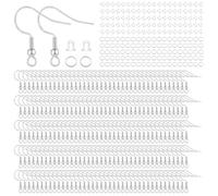 Ganchos para Pendientes 925 Plateado Plata Enganches de Pendientes Kits con Anillas para Bisutería y Paquetes para Tapones para Bricolaje Hacer Joyería 600 Piezas