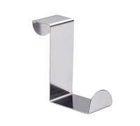 Ganchos para Puerta de Acero Inoxidable, 8 Piezas Percheros para Puerta, Percheros para Puertas de Armario y Puertas de Dormitorio, Reversibles, para Puerta Estándar y Armario, Plata