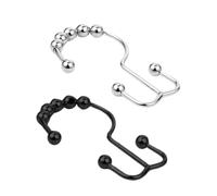 Ganchos para revestimiento de ducha: anillos para cortinas de 7,8 x 4 cm, ganchos deslizantes para cortinas, paquete de 12 | Hogar baño hotel dormitorio gimnasio armario ventana gancho accesorio organ