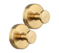 Ganchos para toallas con, paquete de 2 ganchos de pared resistentes de acero inoxidable, 6,5 kg, reutilizables, autoadhesivos, ganchos para ropa y albornoces | Organización de baño y ahorro de