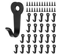 Ganchos Percheros de Pared, 24 Piezas Gancho Rústico Retro Ganchos Individuale Vintage de Metal Gancho para Antiguo con Tornillos para Colgar Abrigo, Ropa, Sombrero, Toalla, Bolso, Llave (Negro)