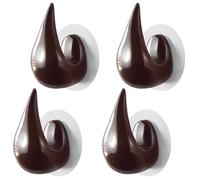 Ganchos Percheros De Pared 4 Piezas Gancho De Plástico Gancho Autoadhesivo Para Gota De Agua Montado En La Pared Adecuado Para Ganchos Detrás De Puertas Cocinas Y Dormitorios(Grande 60mm Marrón)
