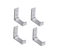 Ganchos percheros de pared Cabeza cuadrada 2/4 unids ganchos plegables aleación de aluminio de alta pared de alta pared montado for la capa, toalla, llaves, sombrero Perchero de pared ( Size : Silver