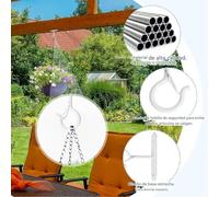Ganchos Q - 10 Unidades De Colgador En Forma De Q Con Clip Metálico,Ganchos Para Guirnaldas De Luces En El Aire Libre - Para Decoración De Navidad Patio Jardín Garaje Porche Pared Y Techo
