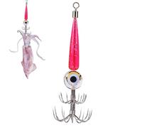 Ganci per Maschere di Calamari Luminosi - ABS 9,5CM LED Lampeggiante | Amo per Pesca Subacquea con Luce LED, Esca Colorata per Calamari Polpo Pesca Mare Notturna 4# 5# Doppia Riga