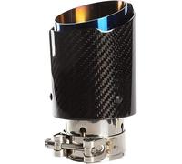 Gancon Silenciador de Puntas de Escape, Tubo de Escape Recto de Acero Inoxidable para automóvil, Garganta Trasera con Punta Trasera Brillante de Fibra de Carbono de 63-101 mm para automóvil Universal