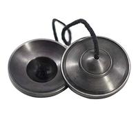 Gandhanra Conjunto de Campanas de platillos de meditación Tibetanas - Platillos Tingshas Tibetanos - Hecho a Mano en Nepal - campanas - Bronce liso 7.5cm