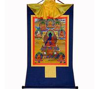 Gandhanra Tibetano Arte 8 Budas de la Medicina Thangka - Gofrado en Caliente Tapiz Budista para Decoración Zen,Meditación y Cultura del Hogar