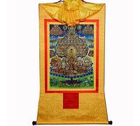 Gandhanra Tibetano Arte Árbol de refugio Karma Kagyu Thangka - Gofrado en Caliente Tapiz Budista para Decoración Zen,Meditación y Cultura del Hogar