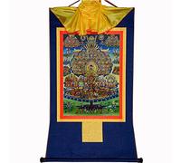 Gandhanra Tibetano Arte Árbol de refugio Karma Kagyu Thangka - Gofrado en Caliente Tapiz Budista para Decoración Zen,Meditación y Cultura del Hogar