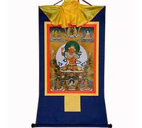Gandhanra Tibetano Arte cinco Budas Manjushri Thangka - Gofrado en Caliente Tapiz Budista para Decoración Zen,Meditación y Cultura del Hogar
