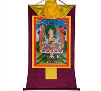 Gandhanra Tibetano Arte Usnisa Vijaya Buddhavati Thangka - Gofrado en Caliente Tapiz Budista para Decoración Zen,Meditación y Cultura del Hogar