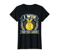 Gané la Medalla de la Victoria del cáncer Camiseta gráfica económica, Mujer, Negro, M