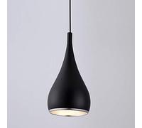 Ganeep Lámpara Colgante Industrial Moderna Diseño Moderno en Forma de lágrima Iluminación de Techo E27 Base 1-Lights, AC 110-240V Acabado de horneado de Metal Negro/Cromo/Blanco [Clase energética