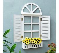 Ganeep Retro Creativo Pared Falsa decoración de la Ventana Cesta de Flores Colgante de Pared decoración de la Pared Colgante café Living Room Plant Pot (tamaño : B)