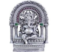 Ganesh Idol en plata pura 925/Ganpati estatua en plata hindú religión dios ídolo escultura estatua 2.25 pulgadas (60 GMS)