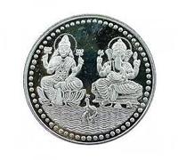 Ganesh Lakshmi Saraswati Coin In Pure Silver 99.9 Religious Coin 5 Grams (Set of Coins) (1 PC)