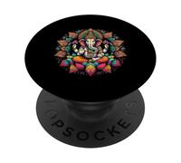 Ganesh Símbolo Yoga Hindú Elefante Dios Ganesha Puja PopSockets PopGrip Adhesivo